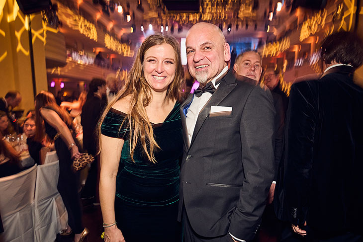 Nina Eichinger moderierte den Ball, Peter Schauerte  ( Pr&auml;sident der Spitzenorganisation der Filmwirtschaft SPIO e.V.) @ 50. Deutscher Filmball im Hotel Bayerischer Hof in M&uuml;nchen am 24.01.2026 (&copy;Foto: SPIO / Petra Stadler) 